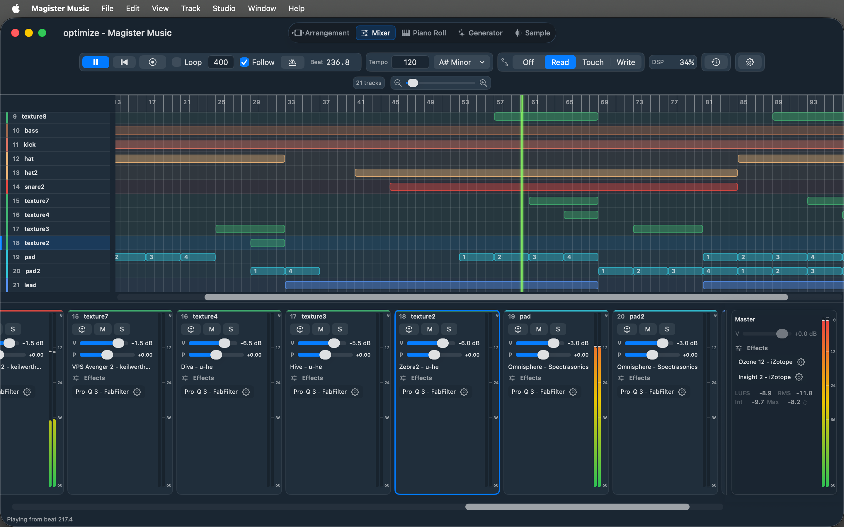 Magister Music mixer view screenshot