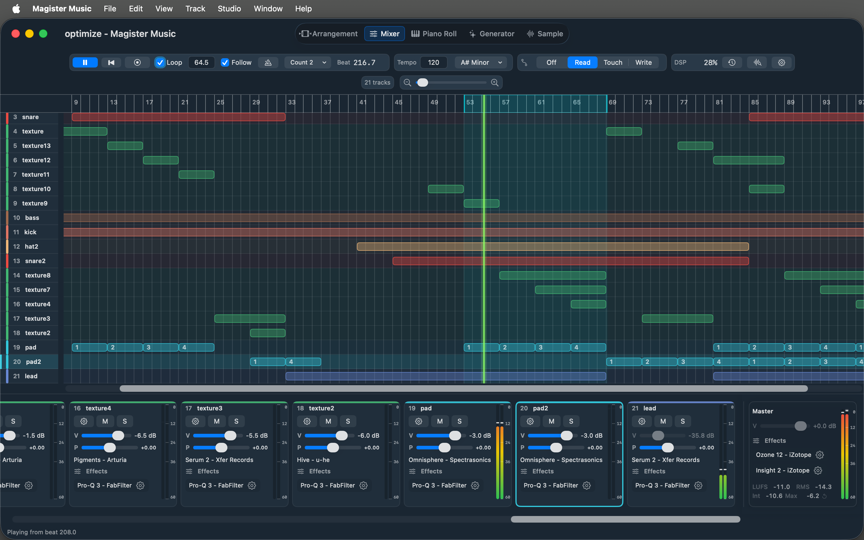 Magister Music mixer view screenshot